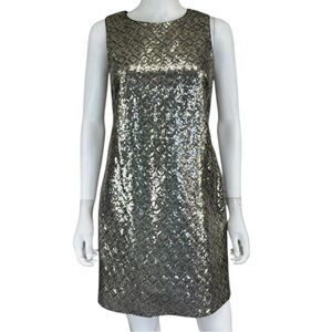 BANANA REPUBLIC Silver and Gold Sequin Dress Size 4 D0172